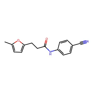 N-(4-cyanophenyl)-3-(5-methylfuran-2-yl)propanamide structure