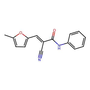 (2E)-2-cyano-3-(5-methylfuran-2-yl)-N-phenylprop-2-enamide structure