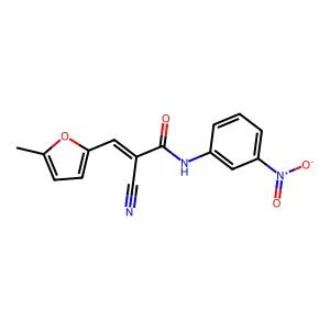(2E)-2-cyano-3-(5-methylfuran-2-yl)-N-(3-nitrophenyl)prop-2-enamide structure