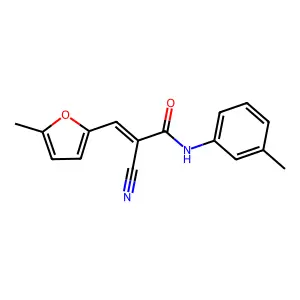 (2E)-2-cyano-3-(5-methylfuran-2-yl)-N-(3-methylphenyl)prop-2-enamide structure