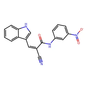 (E)-2-cyano-3-(1H-indol-3-yl)-N-(3-nitrophenyl)acrylamide structure
