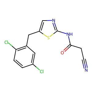 2-cyano-N-[5-[(2,5-dichlorophenyl)methyl]-1,3-thiazol-2-yl]acetamide structure