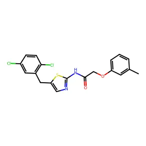 N-(5-(2,5-dichlorobenzyl)thiazol-2-yl)-2-(m-tolyloxy)acetamide structure