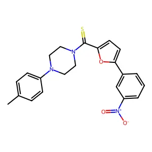 [4-(4-Methylphenyl)piperazin-1-yl]-[5-(3-nitrophenyl)furan-2-yl]methanethione structure