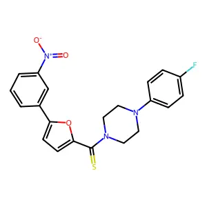 (4-(4-Fluorophenyl)piperazin-1-yl)(5-(3-nitrophenyl)furan-2-yl)methanethione structure