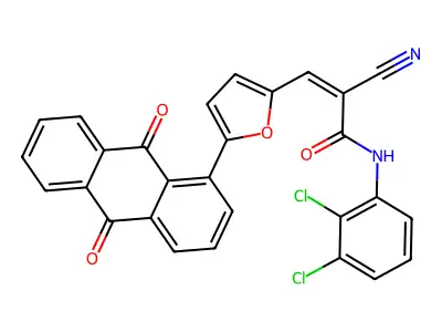 2-Cyano-N-(2,3-dichlorophenyl)-3-[5-(9,10-dihydro-9,10-dioxo-1-anthracenyl)-2-furanyl]-2-propenamide structure