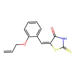 (5E)-5-[(2-prop-2-enoxyphenyl)methylidene]-2-sulfanylidene-1,3-thiazolidin-4-one structure