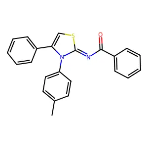 Benzamide, N-[3-(4-methylphenyl)-4-phenyl-2(3H)-thiazolylidene]- structure