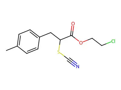 2-Chloroethyl 3-(4-methylphenyl)-2-thiocyanatopropanoate structure