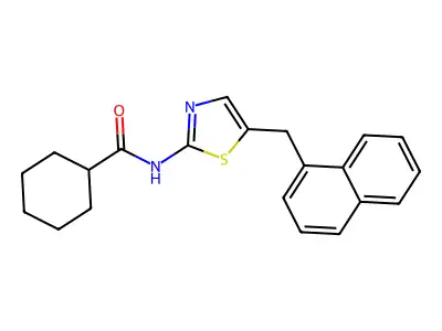 N-[5-(1-naphthylmethyl)-1,3-thiazol-2-yl]cyclohexanecarboxamide structure