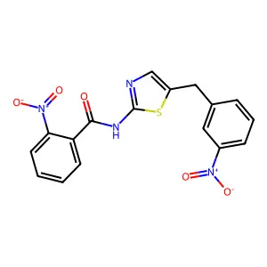 2-nitro-N-(5-(3-nitrobenzyl)thiazol-2-yl)benzamide structure