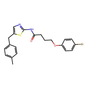 4-(4-bromophenoxy)-N-(5-(4-methylbenzyl)thiazol-2-yl)butanamide structure