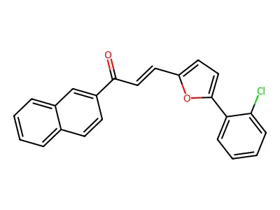 (2E)-3-[5-(2-chlorophenyl)furan-2-yl]-1-(naphthalen-2-yl)prop-2-en-1-one structure