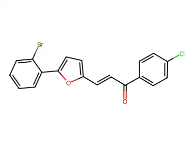 (E)-3-[5-(2-bromophenyl)furan-2-yl]-1-(4-chlorophenyl)prop-2-en-1-one structure