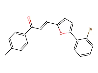 (E)-3-[5-(2-bromophenyl)furan-2-yl]-1-(4-methylphenyl)prop-2-en-1-one structure