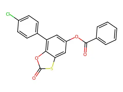 7-(4-Chlorophenyl)-2-oxo-1,3-benzoxathiol-5-yl benzoate structure