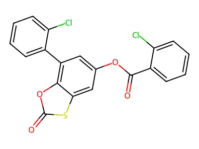 7-(2-Chlorophenyl)-2-oxobenzo[d][1,3]oxathiol-5-yl 2-chlorobenzoate structure