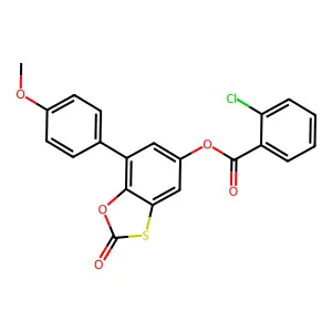7-(4-Methoxyphenyl)-2-oxo-1,3-benzoxathiol-5-yl 2-chlorobenzoate structure