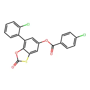 7-(2-Chlorophenyl)-2-oxobenzo[d][1,3]oxathiol-5-yl 4-chlorobenzoate structure