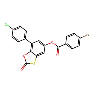 7-(4-Chlorophenyl)-2-oxobenzo[d][1,3]oxathiol-5-yl 4-bromobenzoate structure