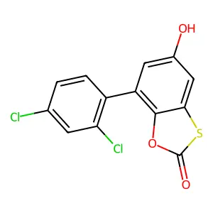 7-(2,4-dichlorophenyl)-5-hydroxy-2H-1,3-benzoxathiol-2-one structure