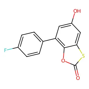 7-(4-fluorophenyl)-5-hydroxy-2H-1,3-benzoxathiol-2-one structure