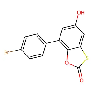 7-(4-bromophenyl)-5-hydroxy-2H-1,3-benzoxathiol-2-one structure