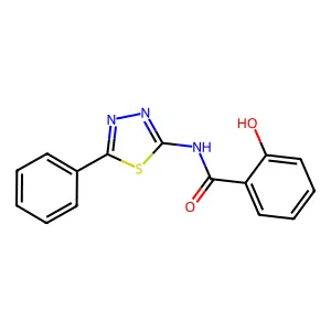 2-hydroxy-N-(5-phenyl-1,3,4-thiadiazol-2-yl)benzamide structure