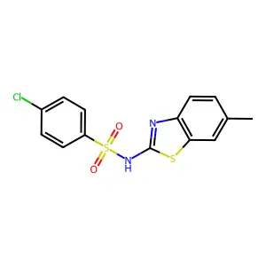 4-chloro-N-(6-methyl-1,3-benzothiazol-2-yl)benzenesulfonamide structure