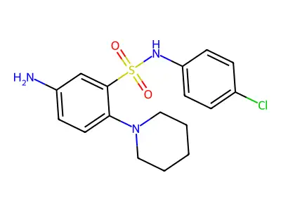 5-Amino-N-(4-chloro-phenyl)-2-piperidin-1-yl-benzenesulfonamide structure