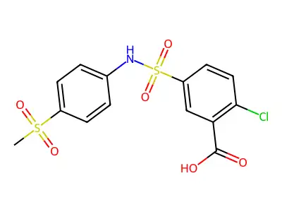 2-Chloro-5-[(4-methanesulfonylphenyl)sulfamoyl]benzoic acid structure