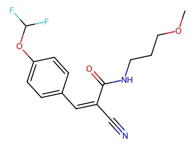 2-cyano-3-[4-(difluoromethoxy)phenyl]-N-(3-methoxypropyl)prop-2-enamide structure