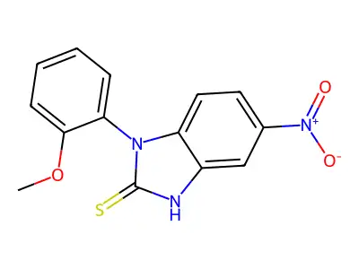 1-(2-methoxyphenyl)-5-nitro-1H-1,3-benzodiazole-2-thiol structure