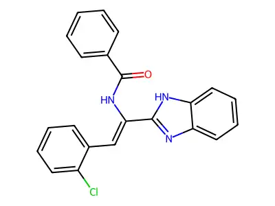 N-(1-(1H-Benzo[d]imidazol-2-yl)-2-(2-chlorophenyl)vinyl)benzamide structure