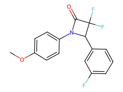 3,3-Difluoro-4-(3-fluorophenyl)-1-(4-methoxyphenyl)azetidin-2-one structure