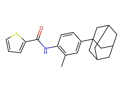 N-[4-(adamantan-1-yl)-2-methylphenyl]thiophene-2-carboxamide structure