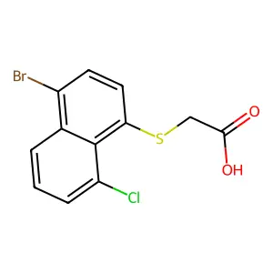 [(4-Bromo-8-chloro-1-naphthyl)sulfanyl]acetic acid structure