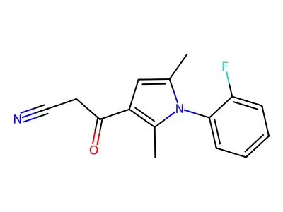 3-[1-(2-Fluoro-phenyl)-2,5-dimethyl-1H-pyrrol-3-yl]-3-oxo-propionitrile structure