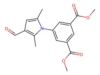 Dimethyl 5-(3-formyl-2,5-dimethyl-pyrrol-1-YL)benzene-1,3-dicarboxylate structure
