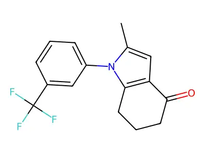 2-methyl-1-[3-(trifluoromethyl)phenyl]-4,5,6,7-tetrahydro-1H-indol-4-one structure