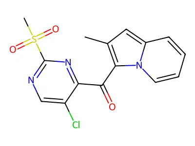 (5-Chloro-2-(methylsulfonyl)pyrimidin-4-yl)(2-methylindolizin-3-yl)methanone structure