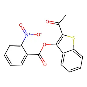 (2-Acetyl-1-benzothiophen-3-yl) 2-nitrobenzoate structure