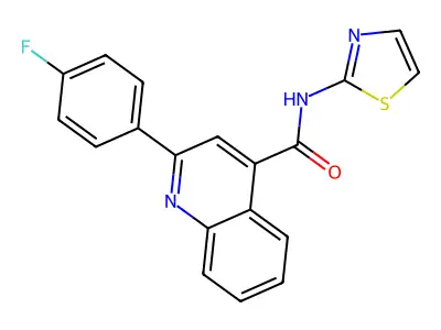 2-(4-fluorophenyl)-N-(1,3-thiazol-2-yl)quinoline-4-carboxamide structure