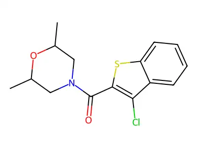 4-(3-Chloro-1-benzothiophene-2-carbonyl)-2,6-dimethylmorpholine structure
