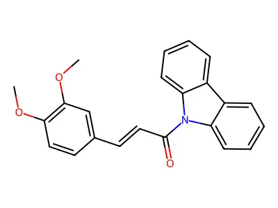 (E)-1-carbazol-9-yl-3-(3,4-dimethoxyphenyl)prop-2-en-1-one structure