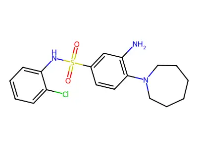 3-amino-4-(azepan-1-yl)-N-(2-chlorophenyl)benzene-1-sulfonamide structure