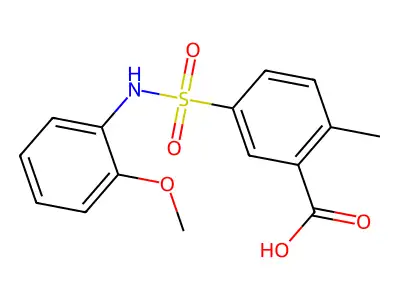 5-[(2-Methoxyphenyl)sulfamoyl]-2-methylbenzoic acid structure