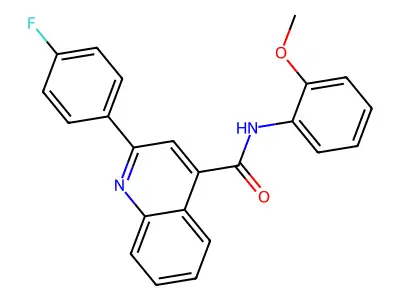 2-(4-fluorophenyl)-N-(2-methoxyphenyl)quinoline-4-carboxamide structure