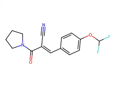 3-[4-(Difluoromethoxy)phenyl]-2-(pyrrolidine-1-carbonyl)prop-2-enenitrile structure
