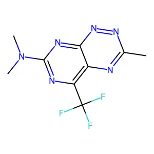 Pyrimido[5,4-e]-1,2,4-triazin-7-amine, N,N,3-trimethyl-5-(trifluoromethyl)- structure